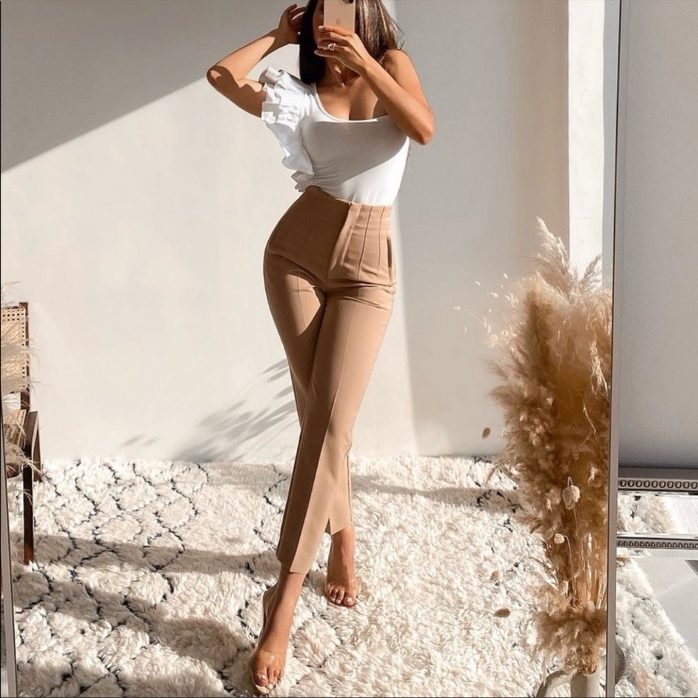 Zara Ruffle White Bodysuit